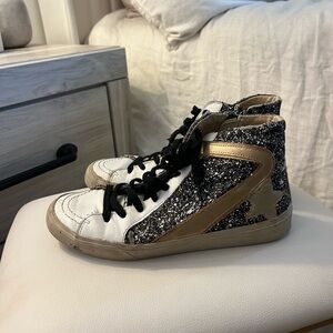 Vintage Havana Black and Gold Glitter Sneakers